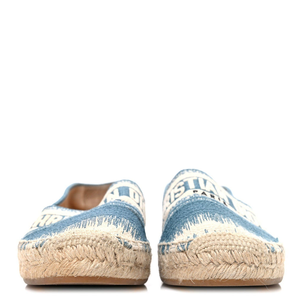 COTTON D-STRIPES EMBROIDERED GRANVILLE 15MM ESPADRILLES DEEP OCEAN