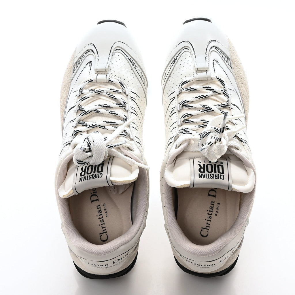 CALFSKIN NYLON WOMENS D-SKETCH SNEAKERS WHITE