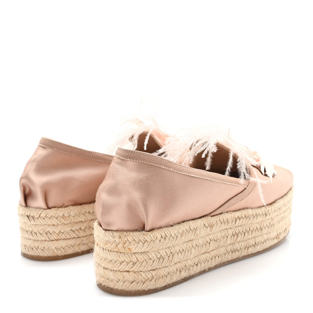 SATIN CRYSTAL PLATFORM ESPADRILLES PINK