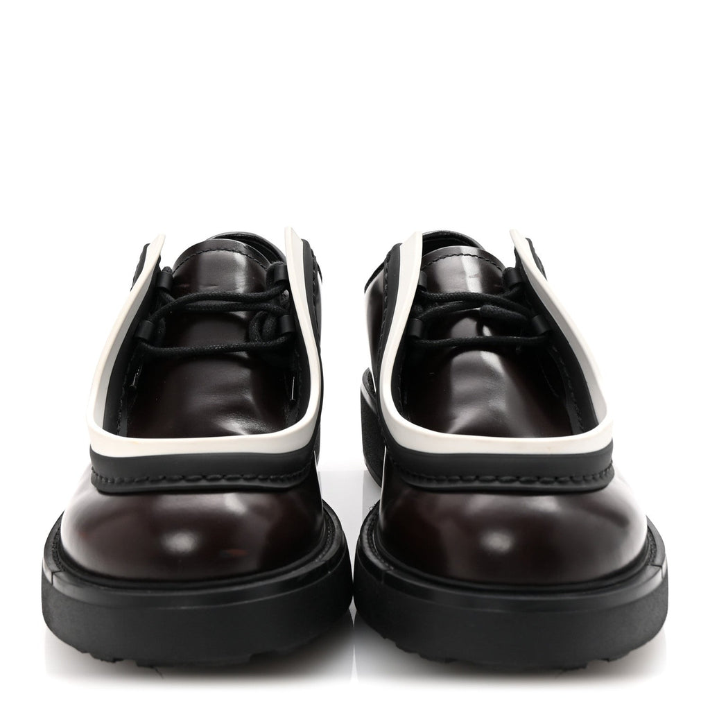SPAZZOLATO ROIS MONOLITH 55MM DERBY LOAFERS DARK BROWN BLACK