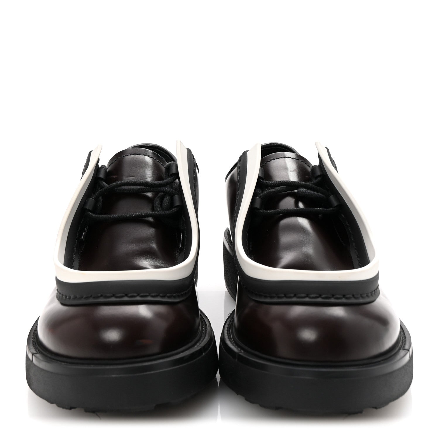 SPAZZOLATO ROIS MONOLITH 55MM DERBY LOAFERS DARK BROWN BLACK