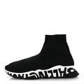 NEOPRENE KNIT WOMENS SPEED GRAFFITI SNEAKERS BLACK WHITE