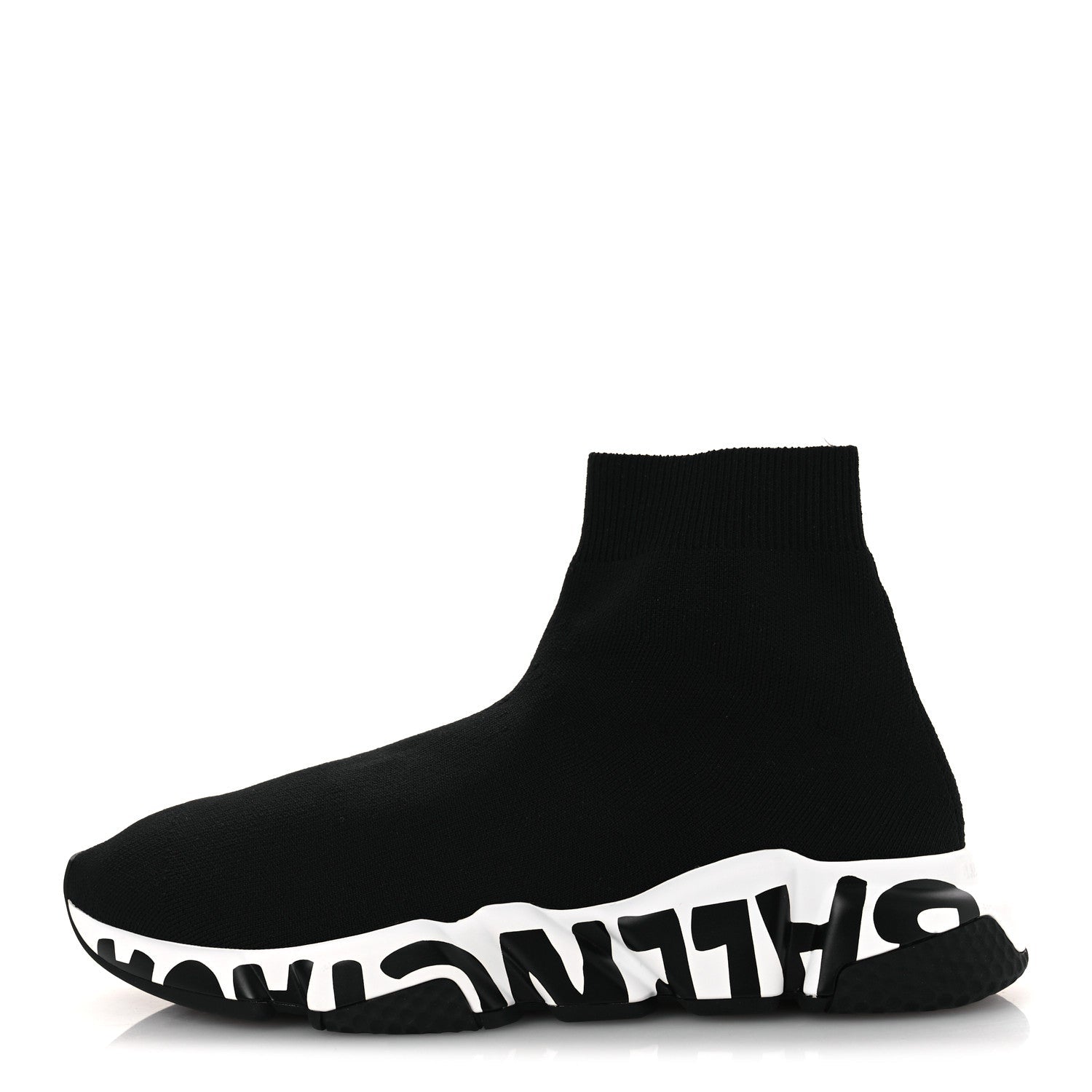 NEOPRENE KNIT WOMENS SPEED GRAFFITI SNEAKERS BLACK WHITE