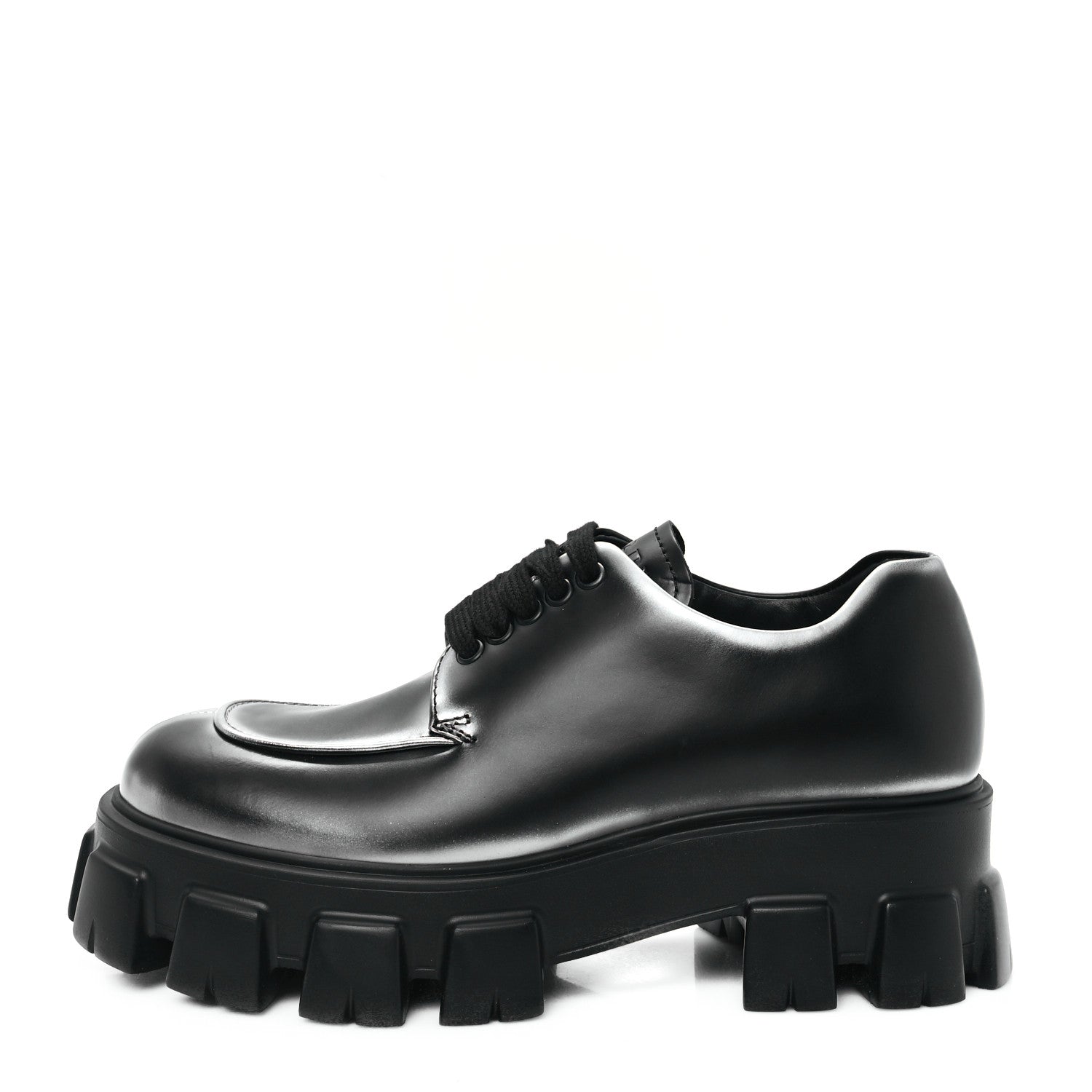 SPAZZOLATO ROIS SFUMATO MONOLITH 55MM DERBY LOAFERS BLACK ARGENTO