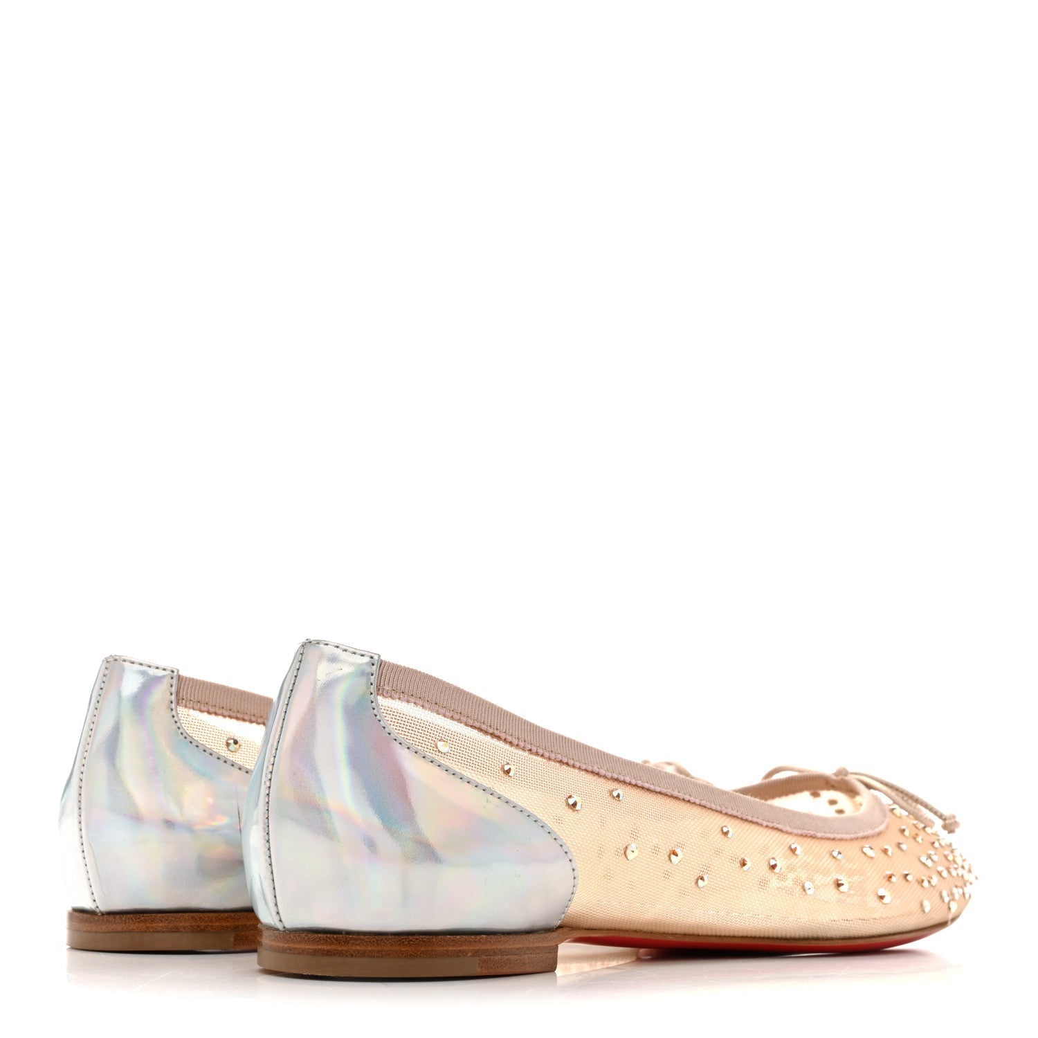 CRYSTAL STRASS FOLLIES FLATS SILVER