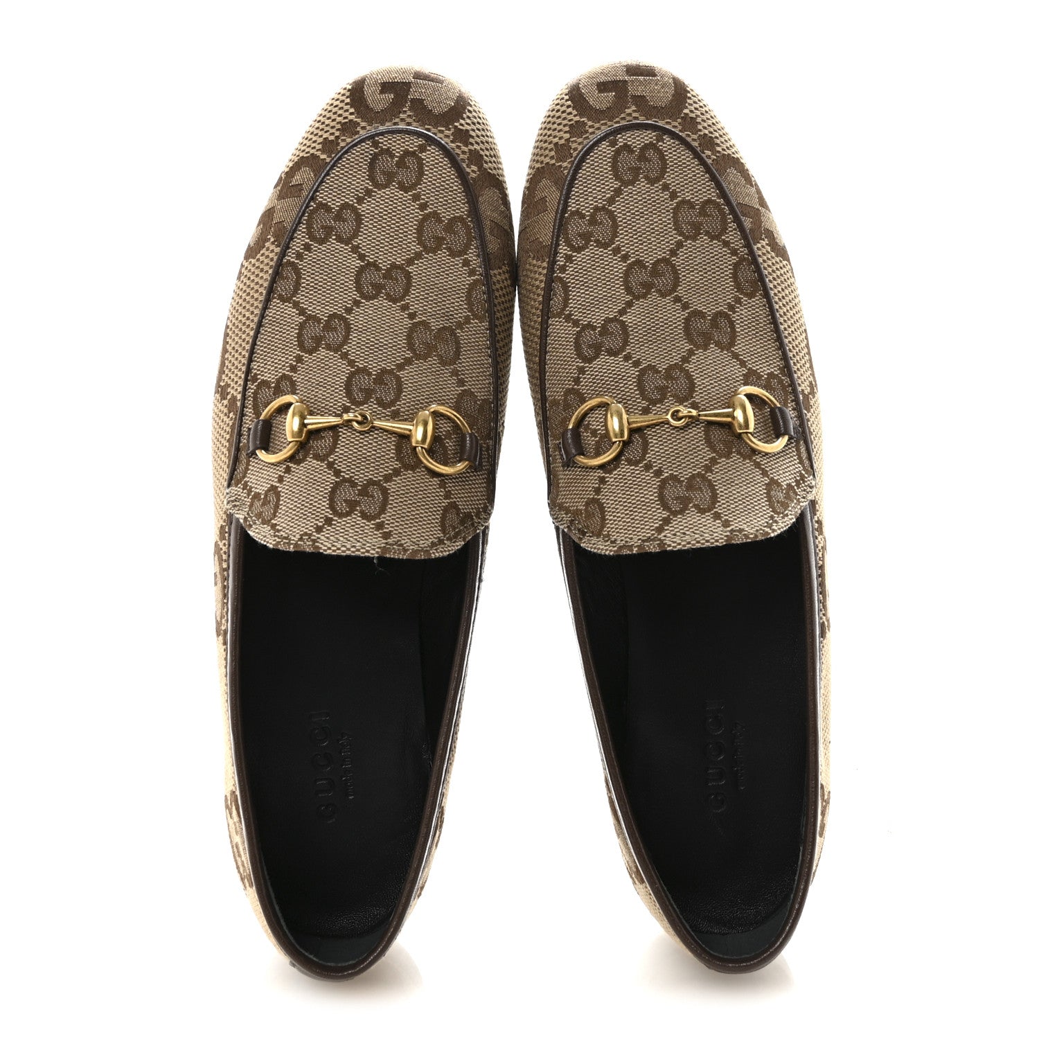 MONOGRAM JUMBO GG MALAGA KID HORSEBIT WOMENS JORDAAN LOAFERS CAMEL EBONY NEW ACERO BEIGE