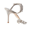 Manolo Blahnik Lurum Crystal-Embellished Satin Mules - Beige/Champagne