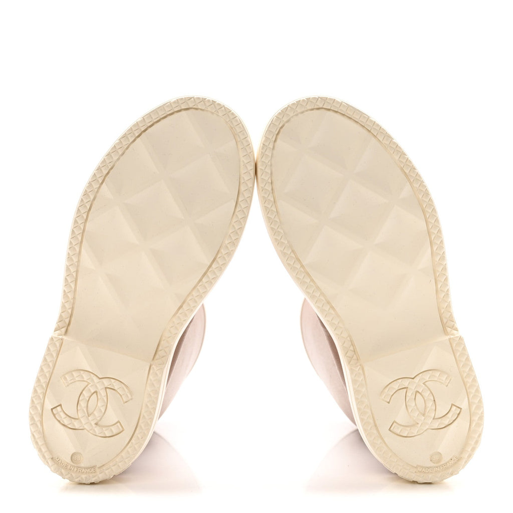 CAOUTCHOUK CC HIGH BOOTS BEIGE WHITE