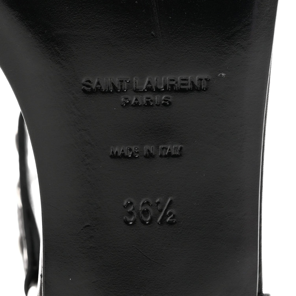 CALFSKIN STUDDED ANKLE STRAP SANDALS BLACK