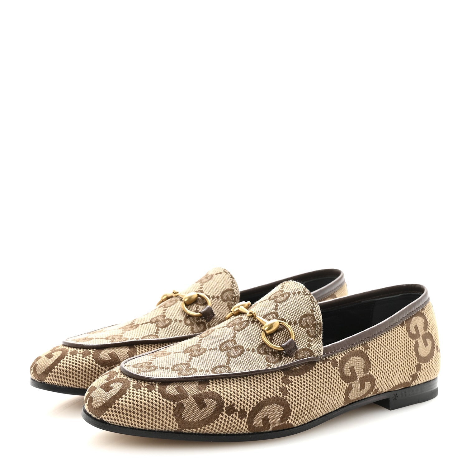 MONOGRAM JUMBO GG MALAGA KID HORSEBIT WOMENS JORDAAN LOAFERS CAMEL EBONY NEW ACERO BEIGE