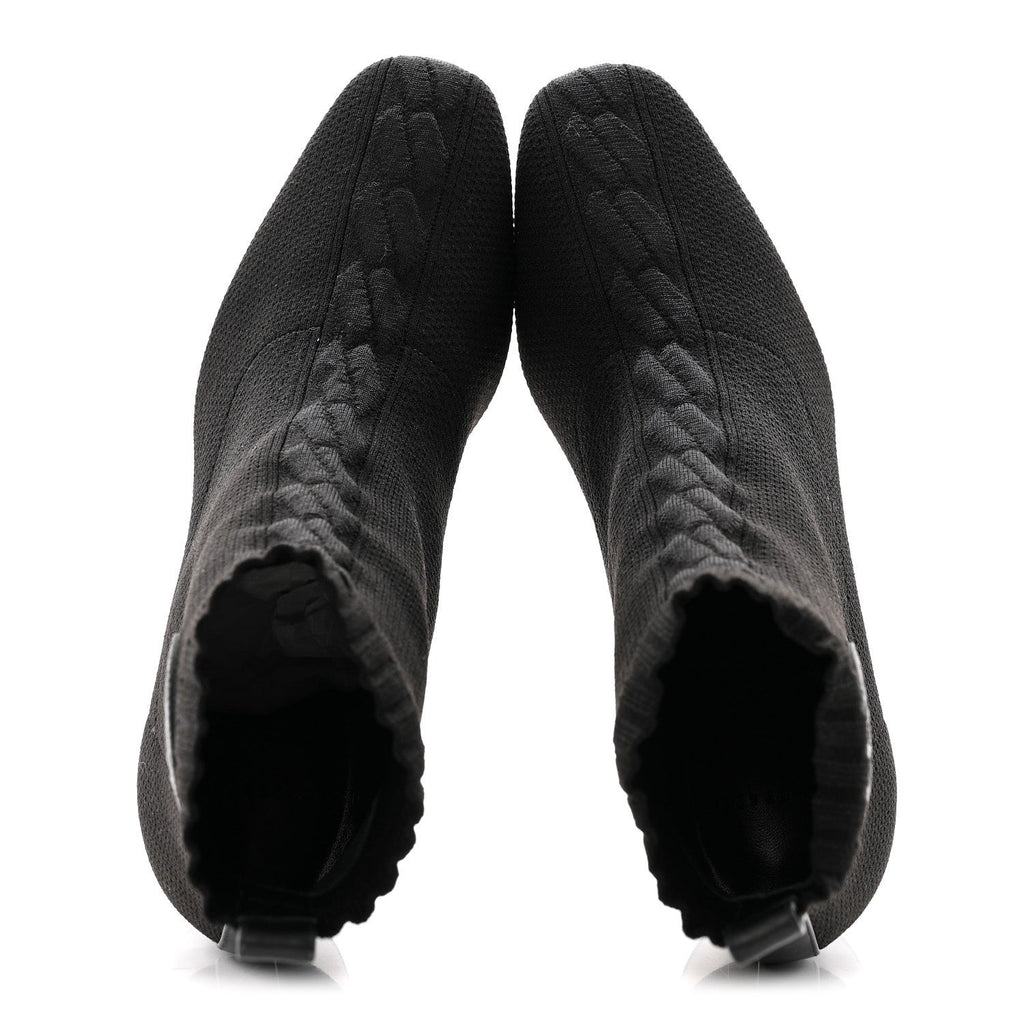 KNIT CALFSKIN VOLVER 60 ANKLE BOOTS BLACK