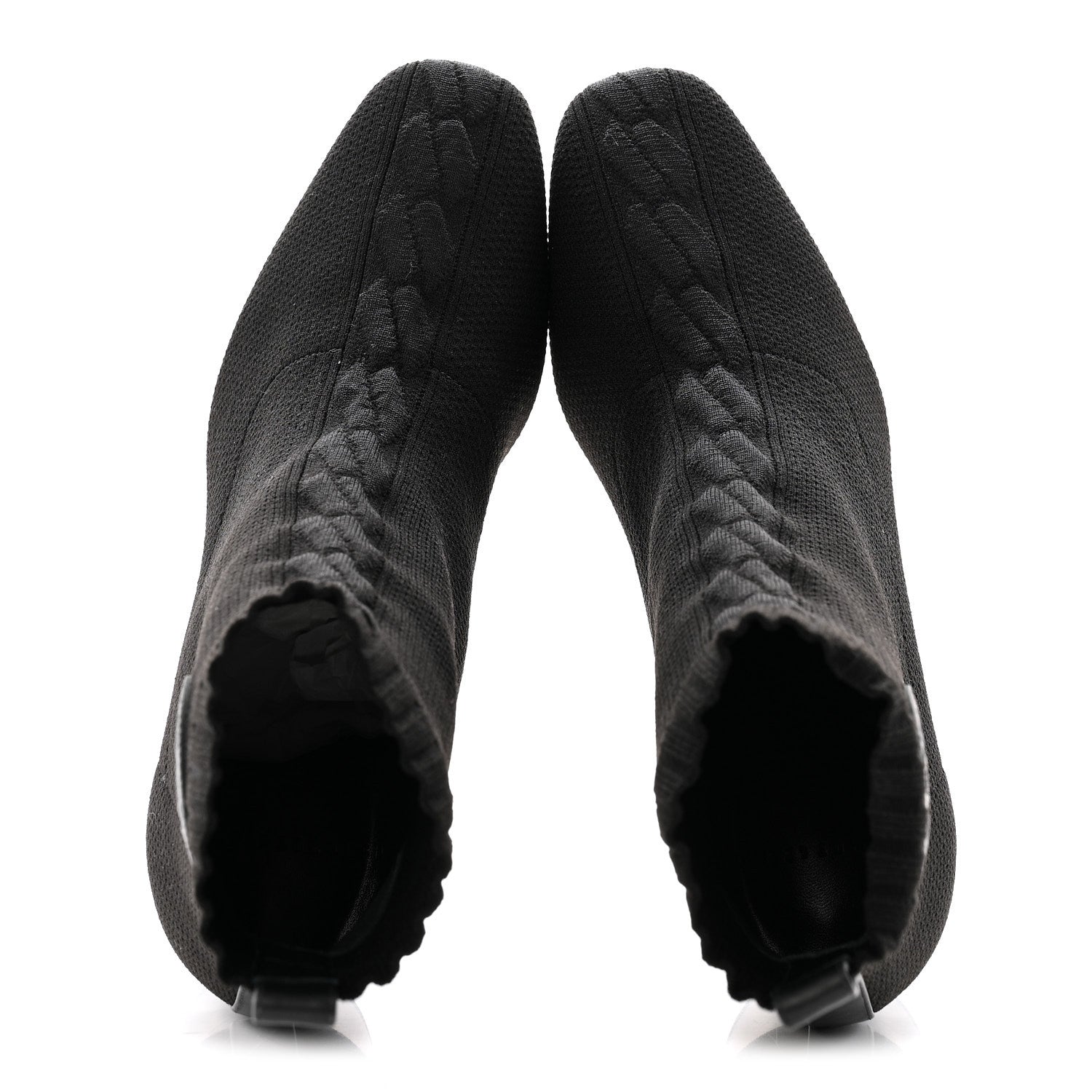 KNIT CALFSKIN VOLVER 60 ANKLE BOOTS BLACK