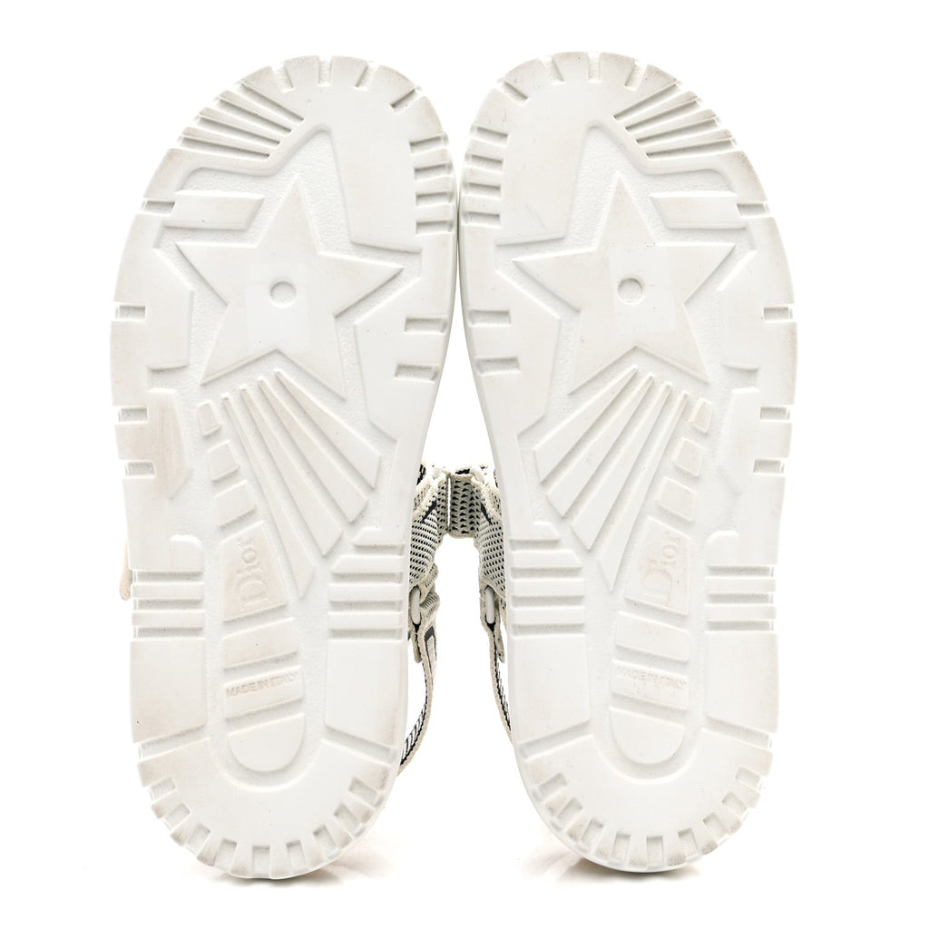 TECHNICAL KNIT JUTE DIORACT 10MM SANDALS WHITE BLACK