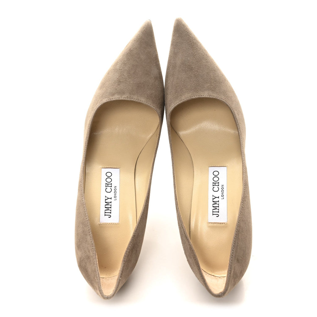 SUEDE POINTY TOE ROMY PUMPS STONE