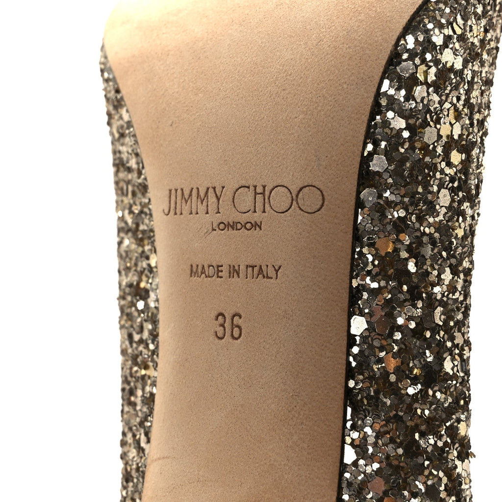 COARSE GLITTER POINTY TOE LOVE 85 PUMPS ANTIQUE GOLD