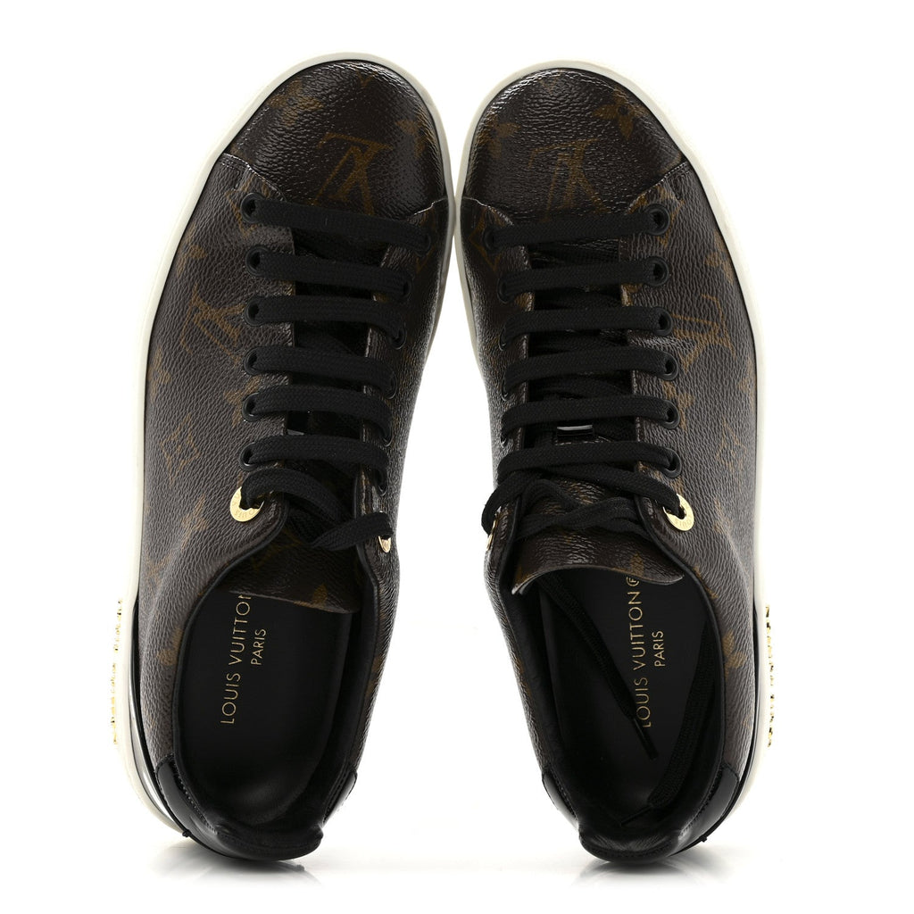 LOUIS VUITTON PATENT MONOGRAM FRONTROW SNEAKER BROWN