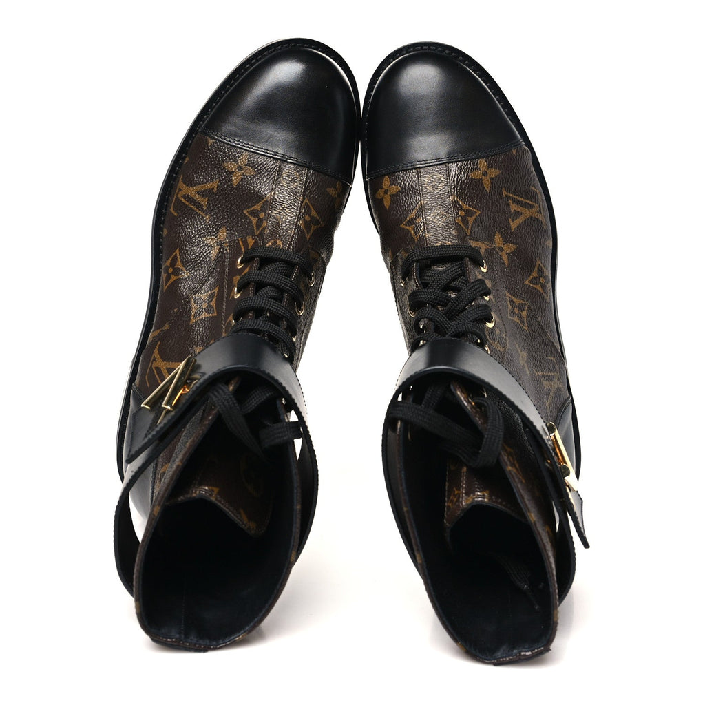 LOUIS VUITTON CALFSKIN WONDERLAND FLAT RANGER BOOTS MONOGRAM BROWN