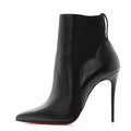 CALFSKIN CHELSEA CHICK 100 STILETTO BOOTS BLACK