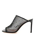 CALFSKIN MESH ROCKSTUD MULE BLACK
