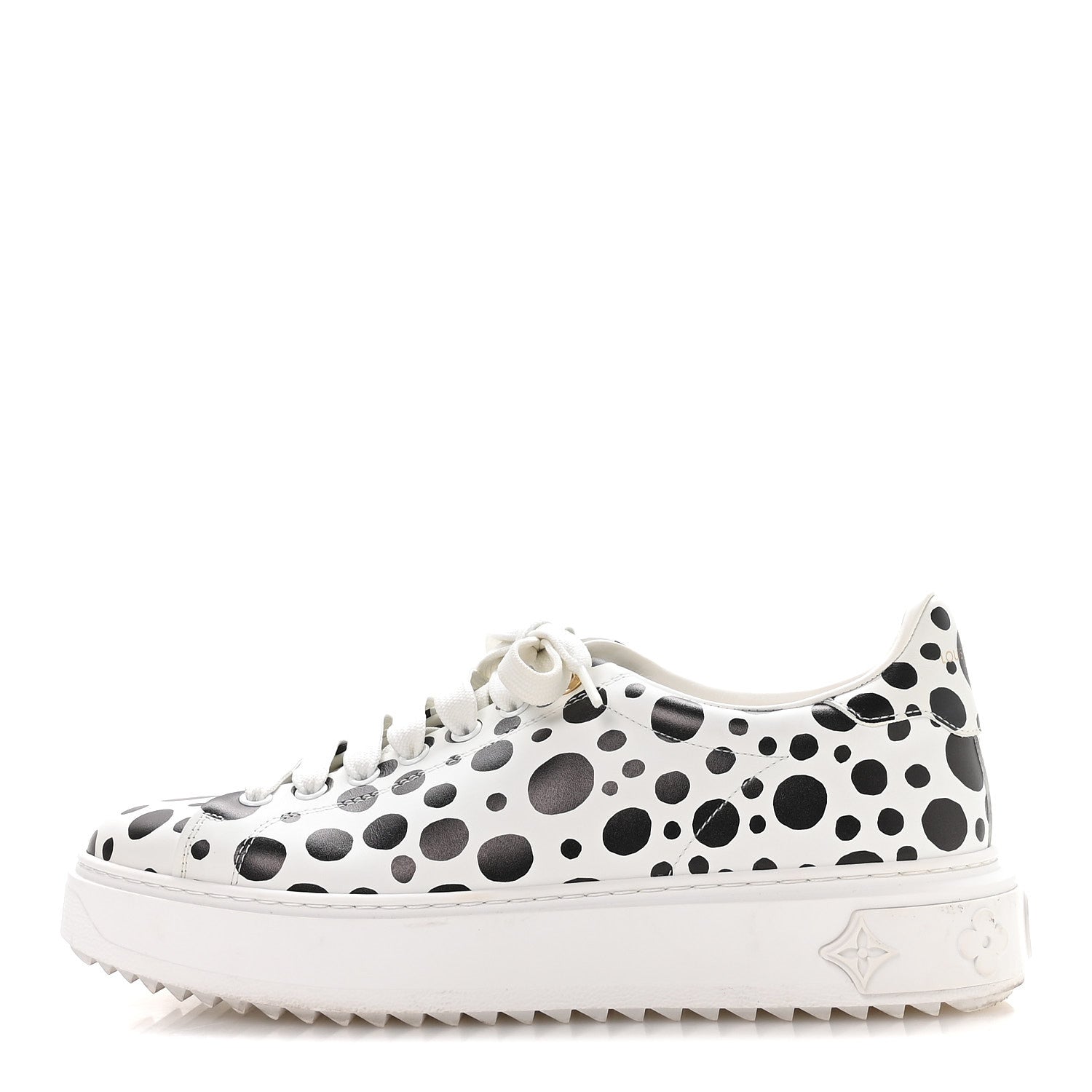 LV X YK CALFSKIN PRINTED INFINITY DOTS TIME OUT SNEAKERS WHITE