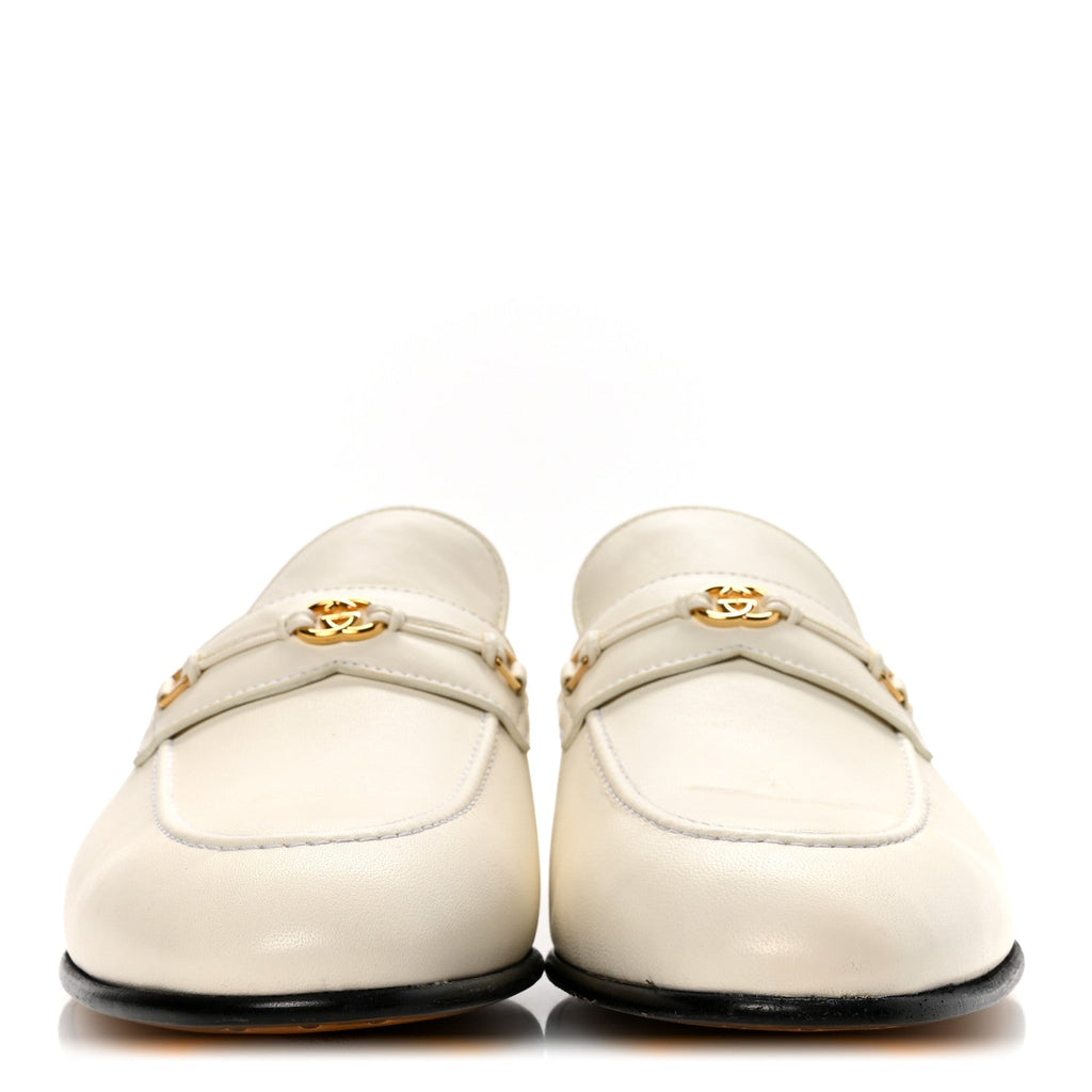 LAMBSKIN MENS INTERLOCKING G LOAFERS OFF WHITE