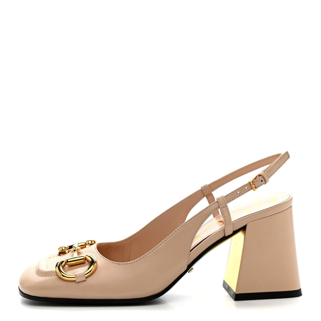 MALAGA KID HORSEBIT 75MM SLINGBACK PUMPS SKIN ROSE