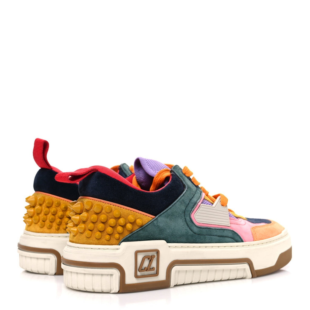 CALFSKIN SUEDE SPIKE ASTROLOUBI DONNA LOW TOP SNEAKERS MULTICOLOR