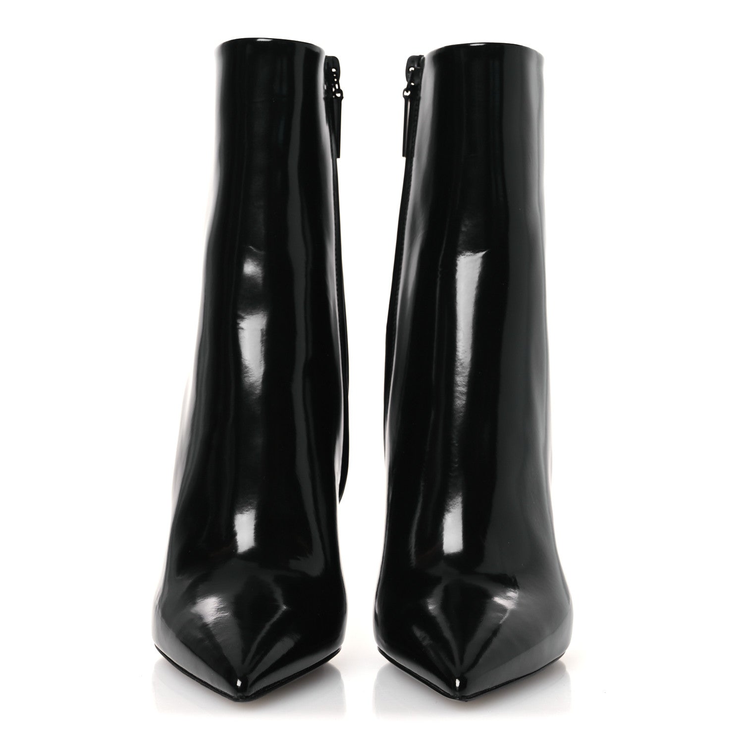 GLAZED CALFSKIN OPYUM ANKLE BOOTS BLACK