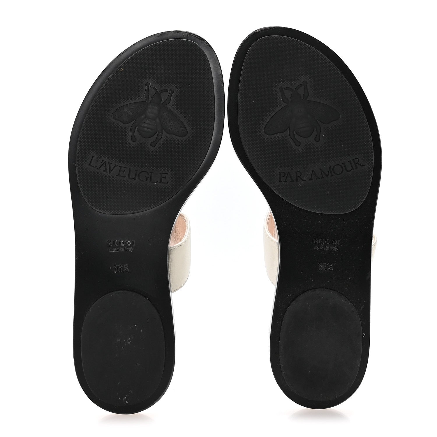 CALFSKIN GG MARMONT THONG SANDALS MYSTIC WHITE
