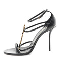 CALFSKIN CASSANDRA 100 ANKLE STRAP SANDALS BLACK