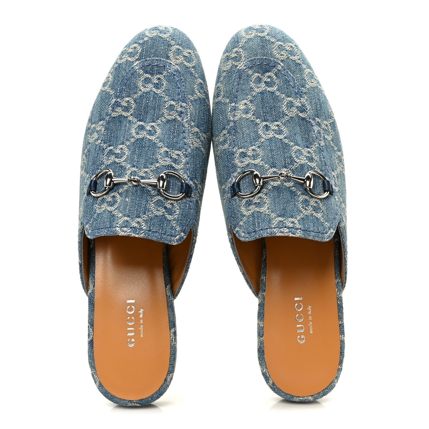 NEW DENIM GG MALAGA KID WOMENS PRINCETOWN SLIPPERS LIGHT BLUE ROYALE