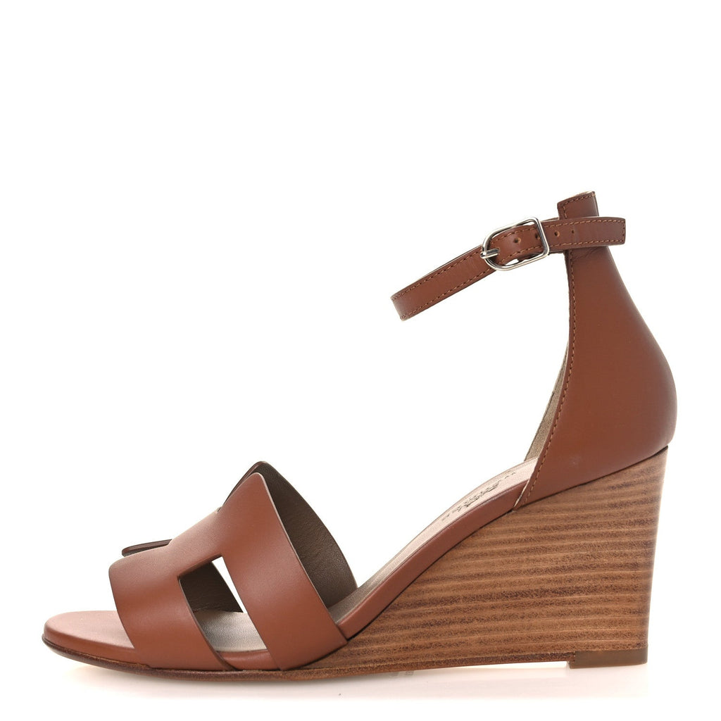 CALFSKIN LEGEND WEDGE SANDALS GOLD
