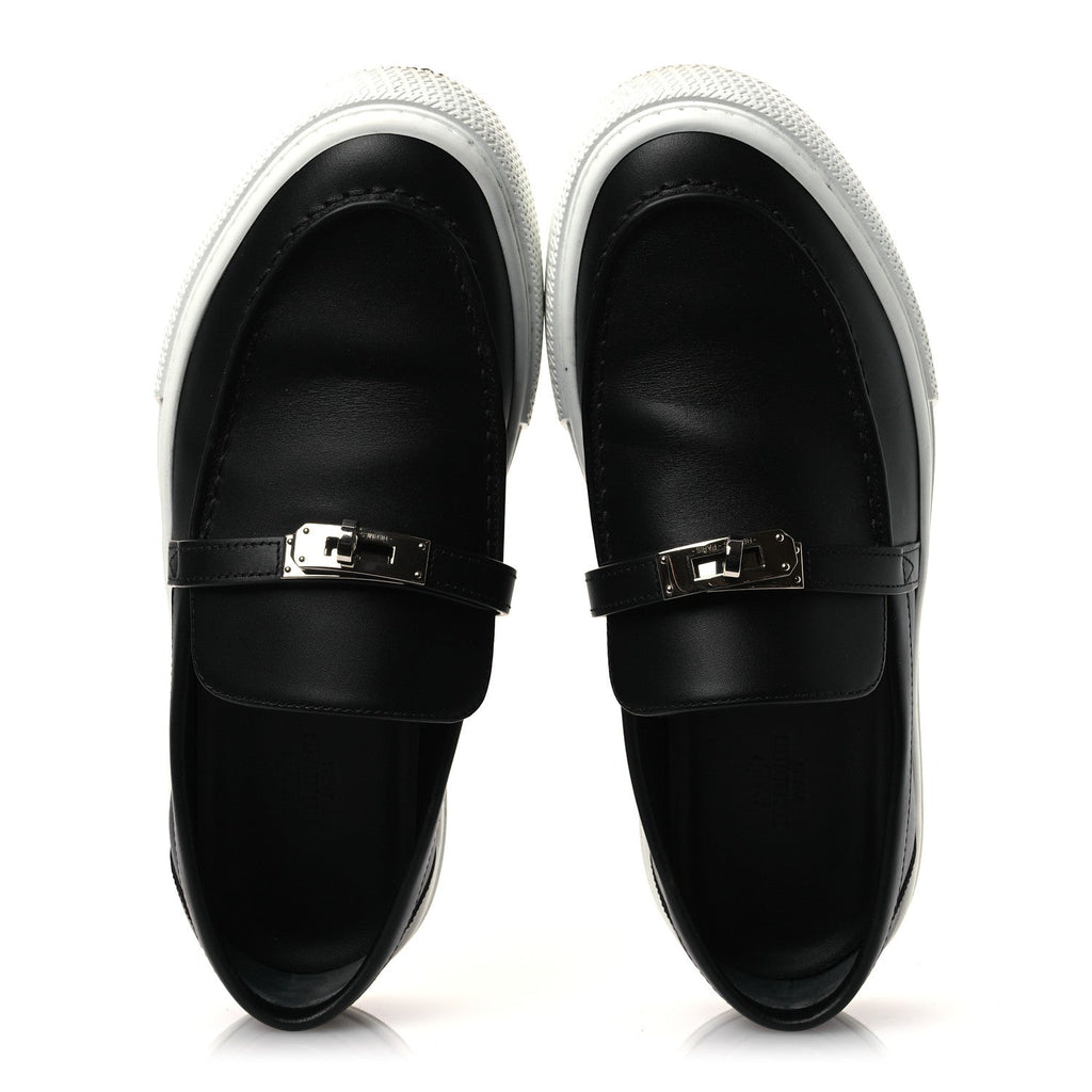 CALFSKIN GAME SLIP ON SNEAKERS BLACK