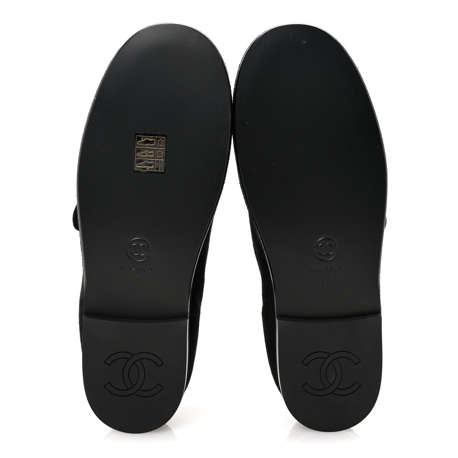SUEDE CAP TOE CC MARY JANE FLATS BLACK