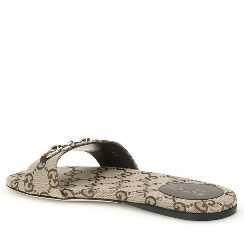 GUCCI SLIDE SANDAL WITH HORSEBIT BROWN