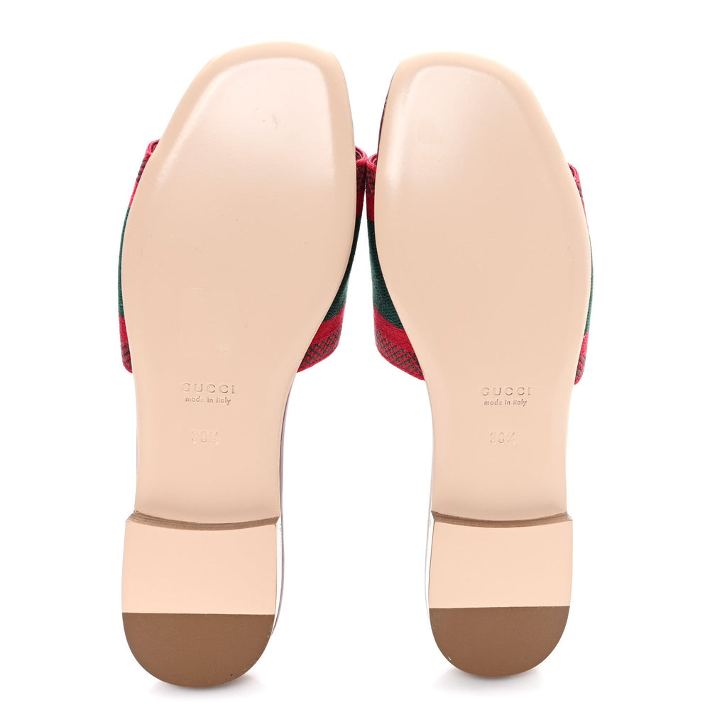 CANVAS WEB WOMENS SLIDE SANDALS RED BORDEAUX