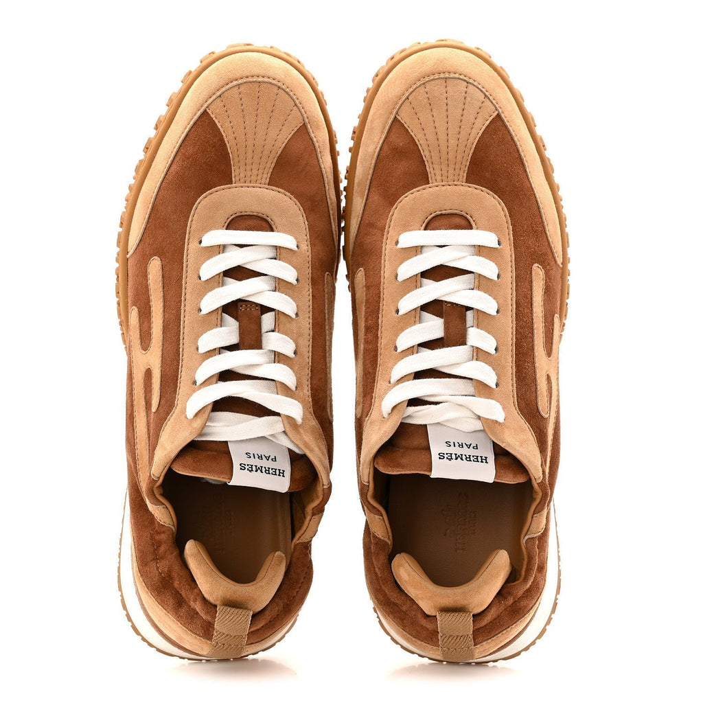 SUEDE GOATSKIN MENS JET SNEAKERS BRUN AMOURETTE MIEL