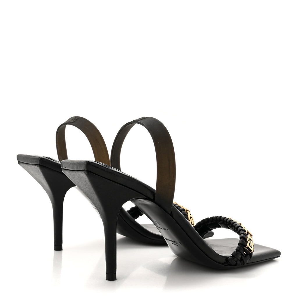 SMOOTH NAPPA G WOVEN SLINGBACK 90MM SANDALS BLACK