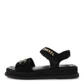 SUEDE CALFSKIN DAD SANDALS BLACK