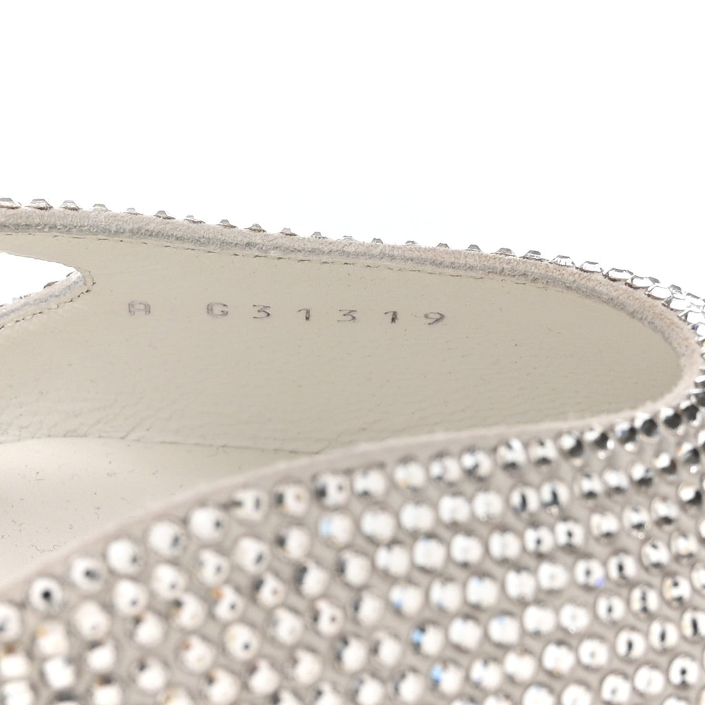 STRASS GROSGRAIN CAP TOE CC SLINGBACK FLATS SILVER BLACK