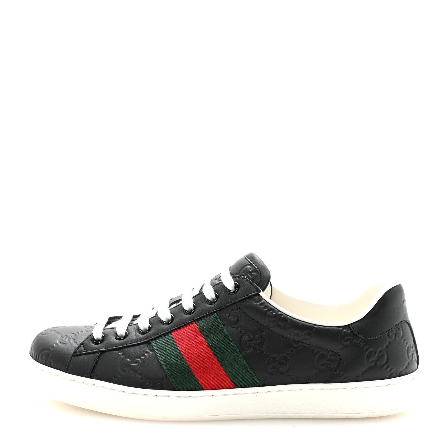 GUCCISSIMA SIGNATURE WEB MENS ACE SNEAKERS BLACK