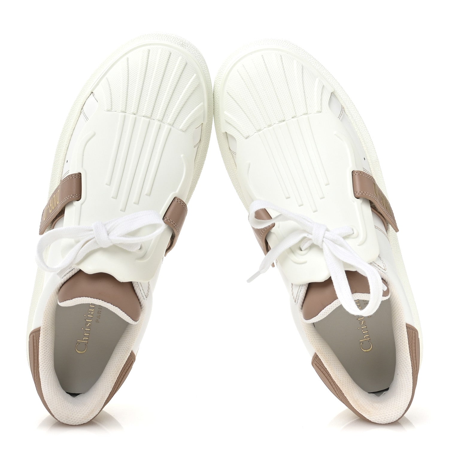 CALFSKIN BI-COLOR DIOR-ID PLATFORM SNEAKERS WHITE NUDE