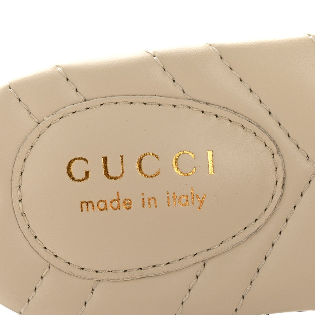 NAPPA MATELASSE GG MARMONT FLAT SLIDE SANDALS NEW IVOIRE