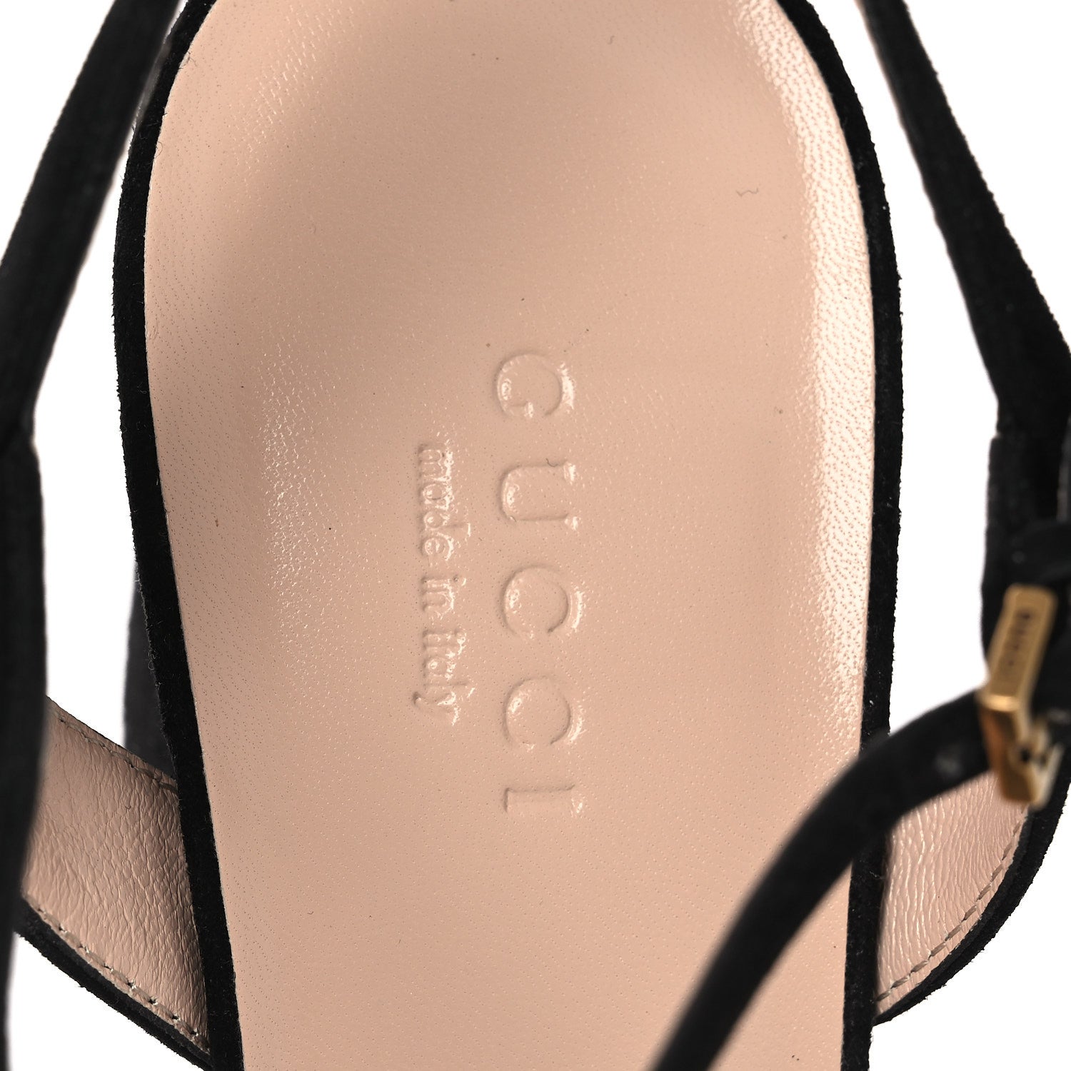 KID SCAMOSCIATO GG MARMONT ANKLE WRAP 75MM SANDALS BLACK