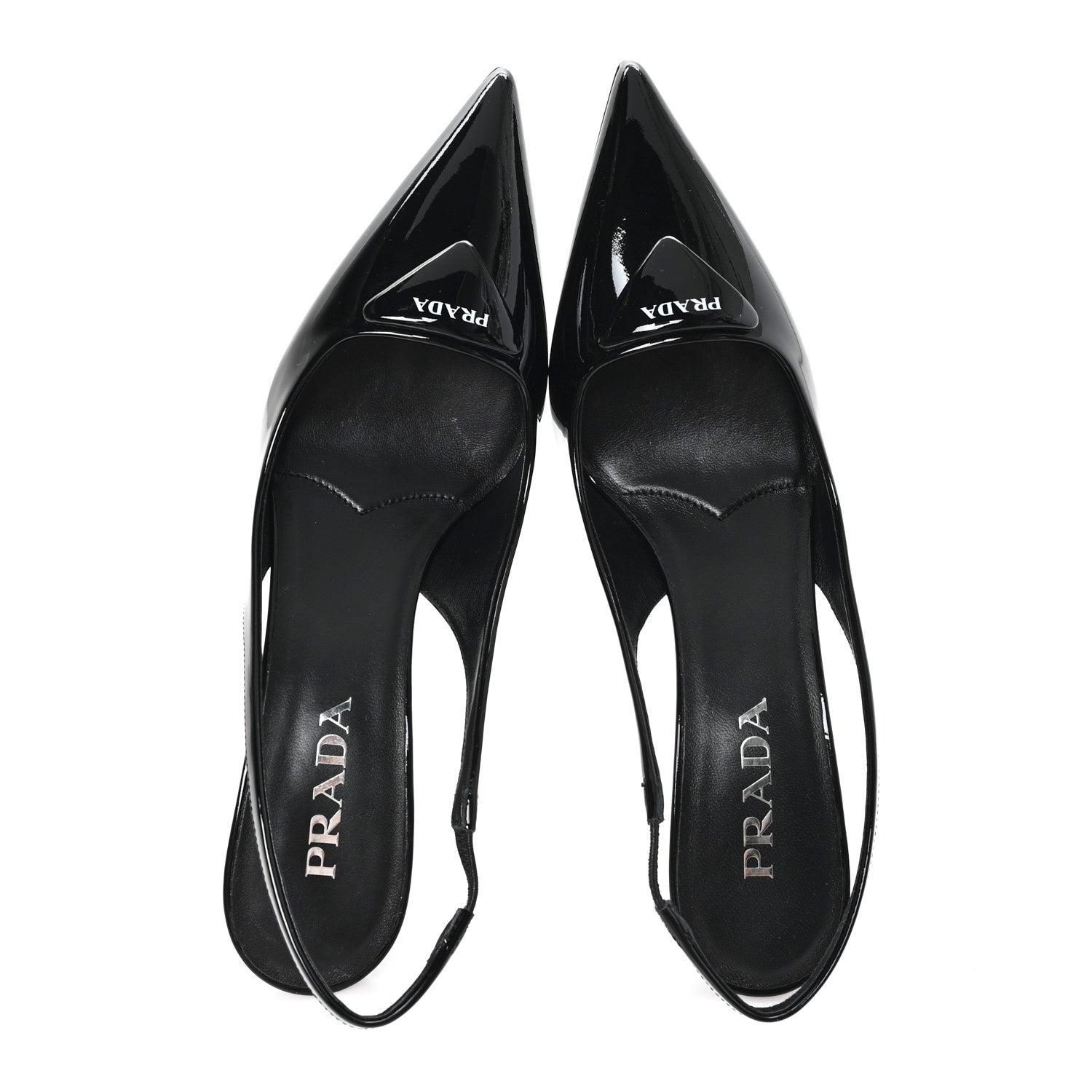 VERNICE LOGO POINTED TOE SLINGBACK PUMPS BLACK