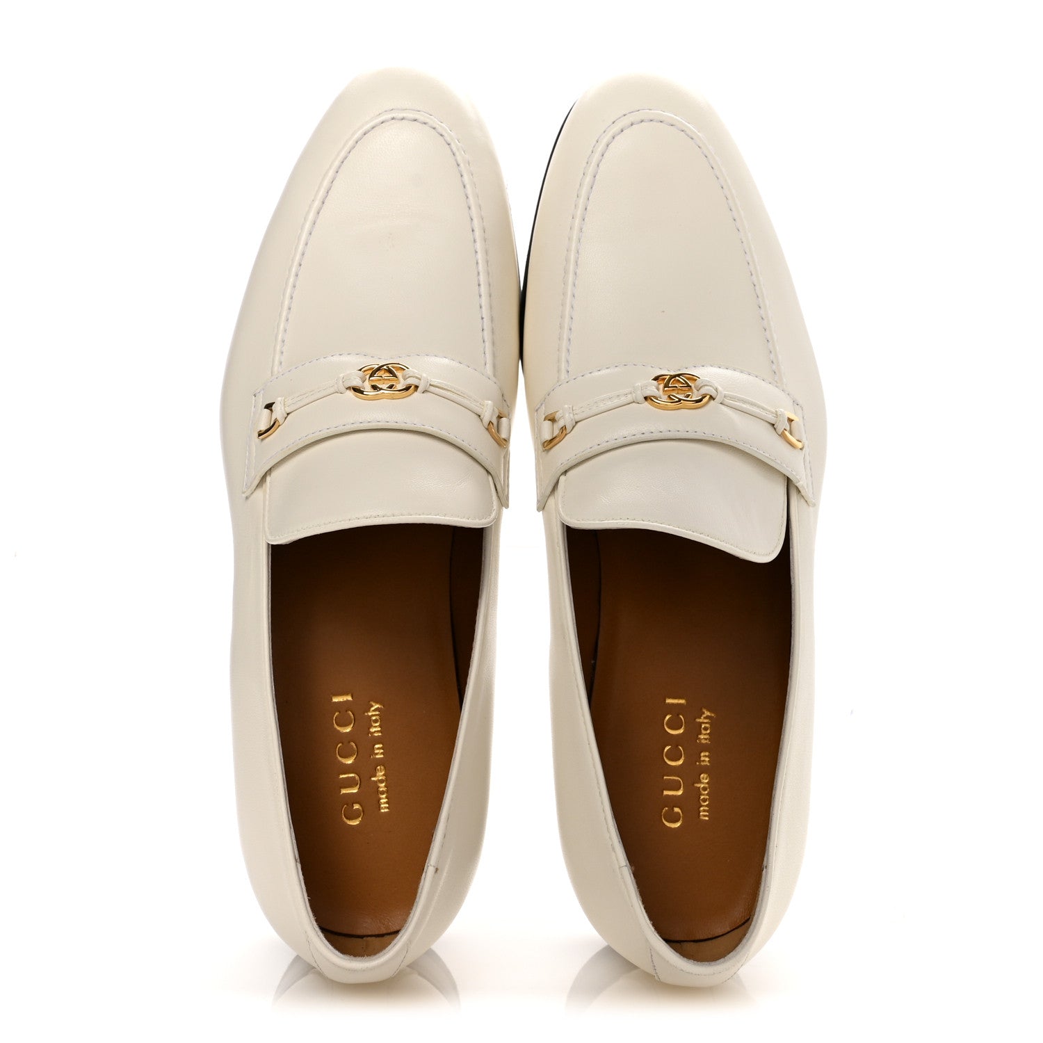 LAMBSKIN MENS INTERLOCKING G LOAFERS OFF WHITE