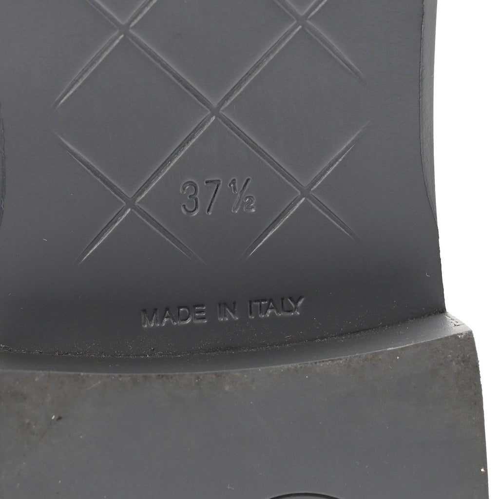 LAMBSKIN QUILTED CC TURNLOCK MULES GREY