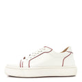 CALFSKIN PATENT VIEIRISSIMA FLAT SNEAKERS WHITE LOUBI