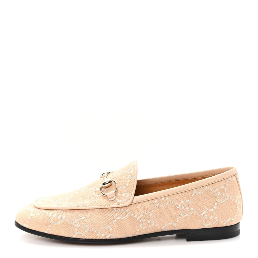 CANVAS GG MONOGRAM HORSEBIT WOMENS JORDAAN LOAFERS SOUFFLE ROSE
