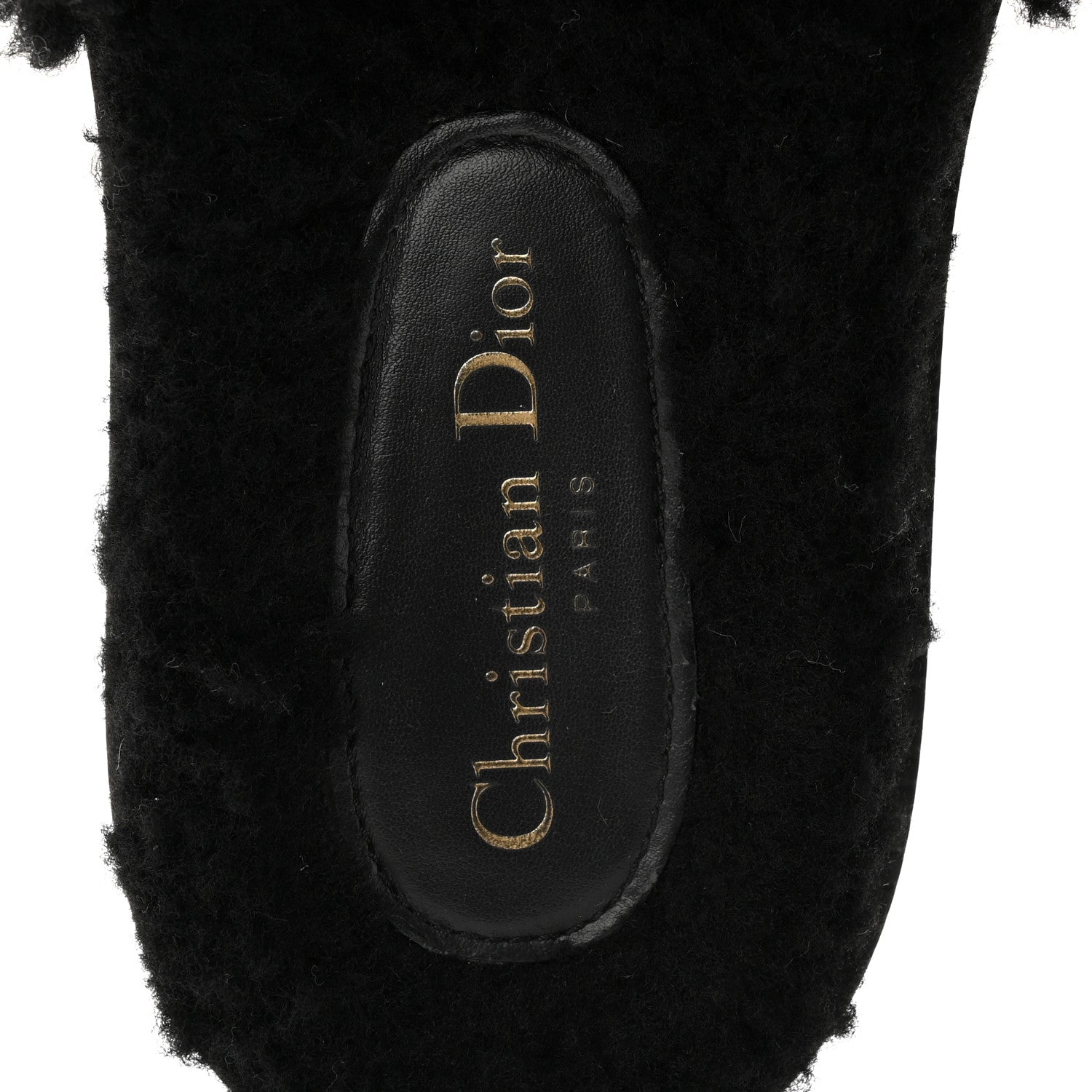 SHEARLING CANVAS LUREX EMBROIDERED DWAY 10MM SLIDE SANDALS BLACK NATURAL